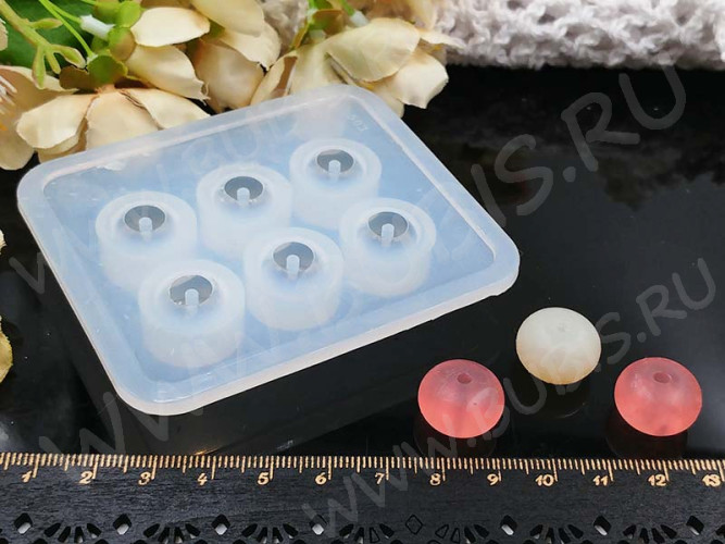 Молд 096 для эпоксидной смолы Бусина Абакус Рондель 16*11мм (силикон)