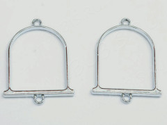 Подвеска Рамка 26 Клетка Коннектор 48*36*3,5мм цвет платины (литьё)