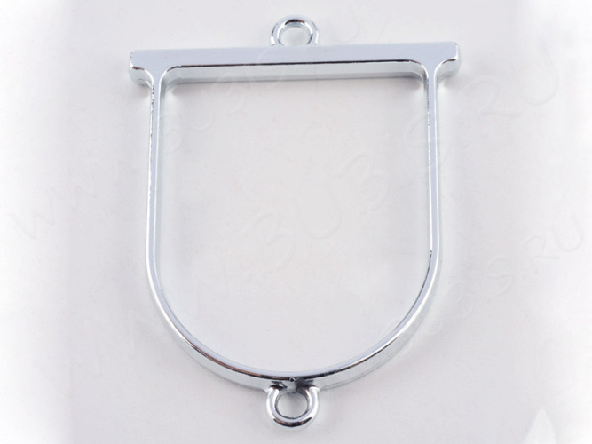 Подвеска Рамка 26 Клетка Коннектор 48*36*3,5мм цвет платины (литьё)