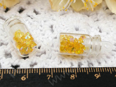 Наполнение для смолы и бутылочек 118 ювелирные стразы в бутылочке 3*3*2мм жёлтые с АВ прозрачные (декор)