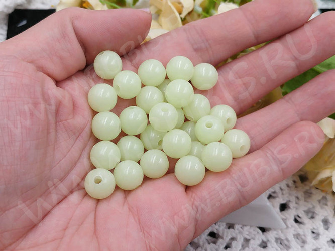 Бусина округлая 60 Шар 10мм СВЕТОНАКОПИТЕЛЬНЫЙ непрозрачный (акрил) (10шт.)