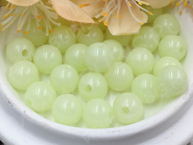 Бусина округлая 60 Шар 10мм СВЕТОНАКОПИТЕЛЬНЫЙ непрозрачный (акрил) (10шт.)