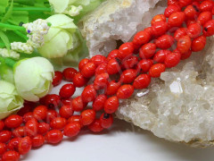 (ОПТ) Бусина каменная Ракушка 02 10*7*7мм Коралл красно-оранжевый натуральный (камни) (НИТЬ)