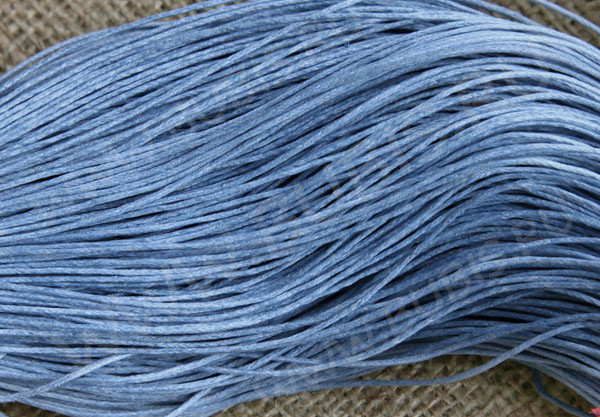 (СКИДКИ!!!) Вощёный х/б шнур 1мм светло-синий (ок.70м)