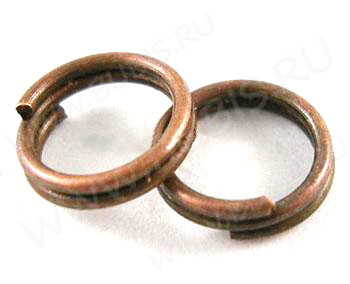 (СКИДКИ!!!) Колечки двойной крутки 6мм античная медь (100шт.)