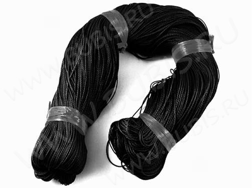 (СКИДКИ!!!) Вощёный п/э шнур "канатик" 1,5мм чёрный (ок.75м)