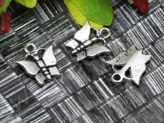 (СКИДКИ!!!) Подвеска Бабочка 22 14*13*1,5мм античное серебро (литьё) (10шт.)