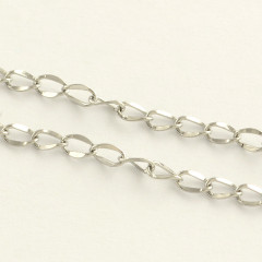 Цепочка S68 панцирная с плоскими звеньями 3,8*2,5*0,3мм цвет платины (Хирургическая сталь)(50см)