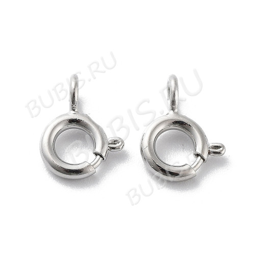 Замочек карабин №116 кольцо круглый 8*5,5*1,5мм цвет платины (Brass)