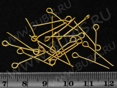 (СКИДКИ!!!) Штифт с петлёй 20*0,7мм золотистый (Iron) (50шт.)