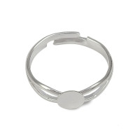 Основа (заготовка) для кольца 180 колечко с площадкой платформой 6мм серебристая (Brass)