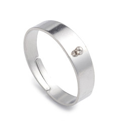 Основа (заготовка) для кольца 183 с петелькой колечком цвет платины (Хирургическая Сталь)