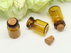 Бутылочка 58 с пробкой 1,3мл 24*12*12мм коричневая прозрачная (стекло)