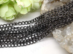 Цепочка I100 простая кручёная звено 5,5*4,3мм чёрный никель (Iron) (50см)