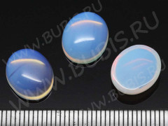 Кабошон каменный 044 Овал 12*10*5мм Лунный камень синт. (Опалит) (камни)