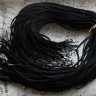 Купить Шнур с замочком 09 "замшевый" плоский 2,5*1мм черный (45см) с доставкой по России