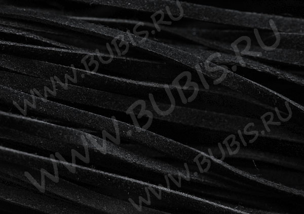 Шнур с замочком 09 "замшевый" плоский 2,5*1мм черный (45см)