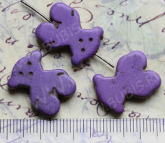 Бусина каменная Мишка 01 Бирюза 19,5*15*4мм фиолетовый (камни)