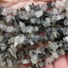 Крошка (галтовка) каменная 143 5-9мм Кварц с шерлом натуральный (камни) (нить 40см) Купить Крошка (галтовка) каменная 143 5-9мм Кварц с шерлом натуральный (камни) (нить 40см) с доставкой по России