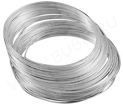 Мемори проволока - пружина - основа для браслета 65*0,6мм цвет платины (10 витков)