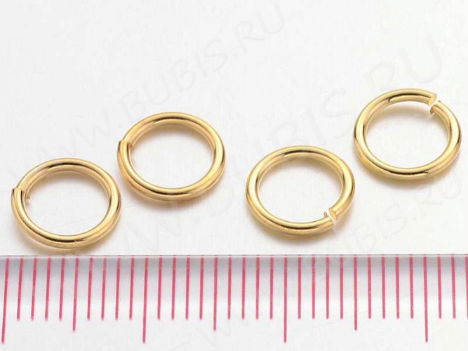 (СКИДКИ!!!) Колечки обычные толстые 8*1мм золотистые (Brass) (50шт)