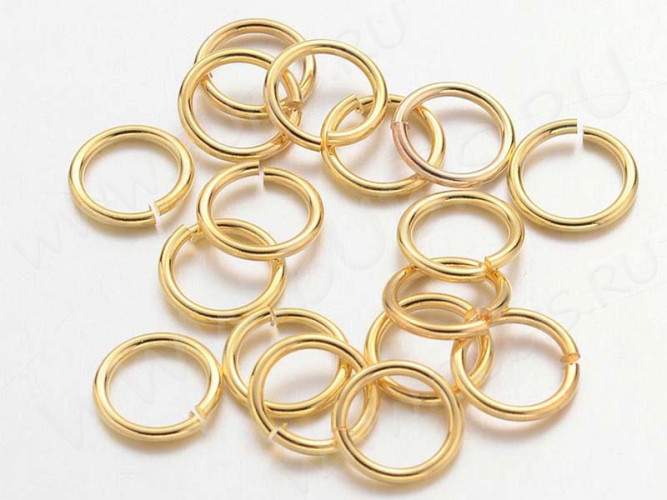 (СКИДКИ!!!) Колечки обычные толстые 8*1мм золотистые (Brass) (50шт)