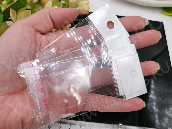 (ОПТ) Пакет 19 с липким слоем 4*6см (+2см) прозрачный (упаковка) (200шт.)