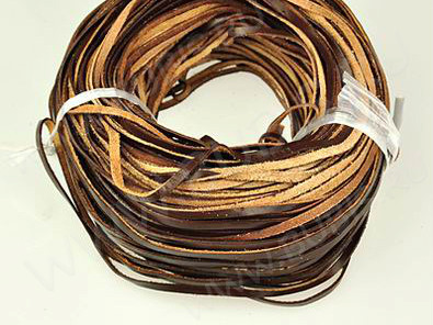 Шнур кожаный 53 полоска односторонний 7*2мм темно-коричневый (1м)