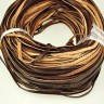 Купить Шнур кожаный 53 полоска односторонний 7*2мм темно-коричневый (1м) с доставкой по России
