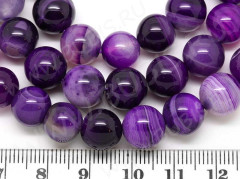 Бусина округлая ГЛАДКАЯ 10мм Агат Мадагаскарский сиренево-фиолетовый (камни)