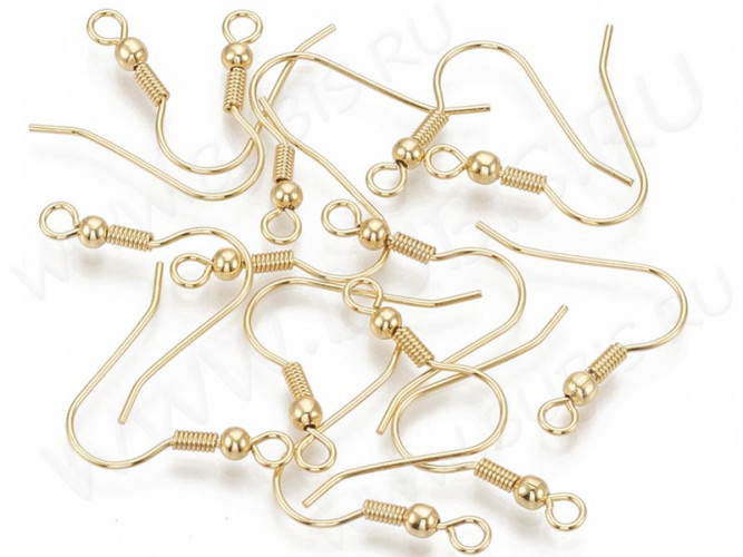 Швензы-крючки №087-G 20*19мм позолоченные Real Gold Plated 18K (Хирургическая сталь) (1 пара)