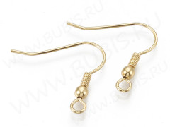 Швензы-крючки №087-G 20*19мм позолоченные Real Gold Plated 18K (Хирургическая сталь) (1 пара)