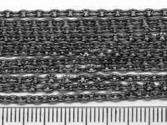 Цепочка I065 с узором звено 3,2*2,2мм чёрный никель (Iron) (50см)