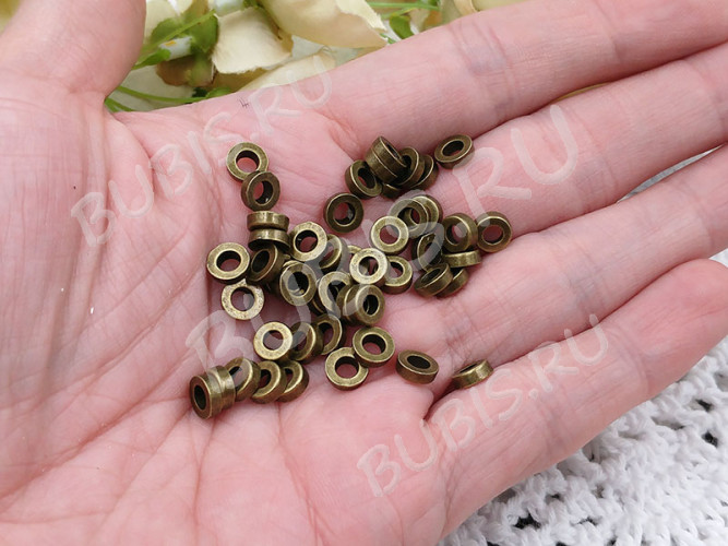 Рондели 057 кольца 6*6*2мм античная бронза (литьё) (10шт.)