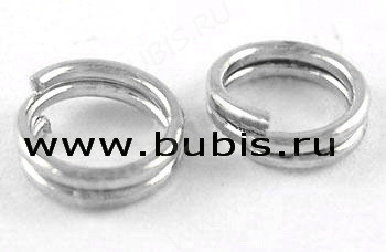 (СКИДКИ!!!) Колечки двойной крутки 6мм цвет никель (Iron)(100шт)