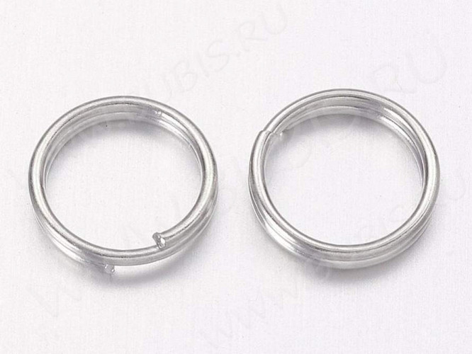 (СКИДКИ!!!) Колечки двойной крутки 6мм цвет никель (Iron)(100шт)