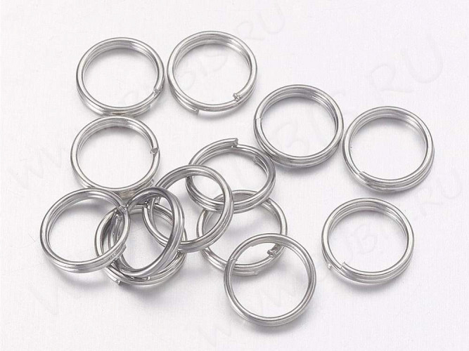 (СКИДКИ!!!) Колечки двойной крутки 6мм цвет никель (Iron)(100шт)