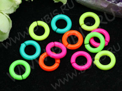 Колечки 06 неоновые 12,5*12,5*2,8мм МИКС яркий непрозрачный (акрил) (30шт.)