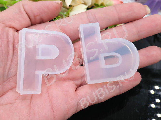 Молд 139 для эпоксидной смолы 43*40*10мм Буква P (силикон)