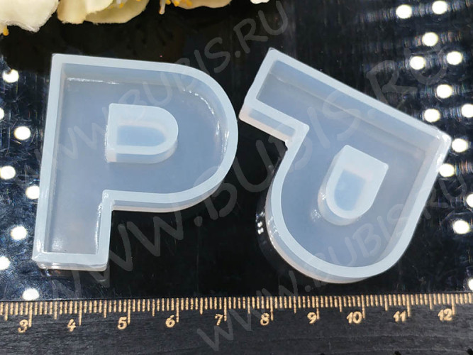 Молд 139 для эпоксидной смолы 43*40*10мм Буква P (силикон)