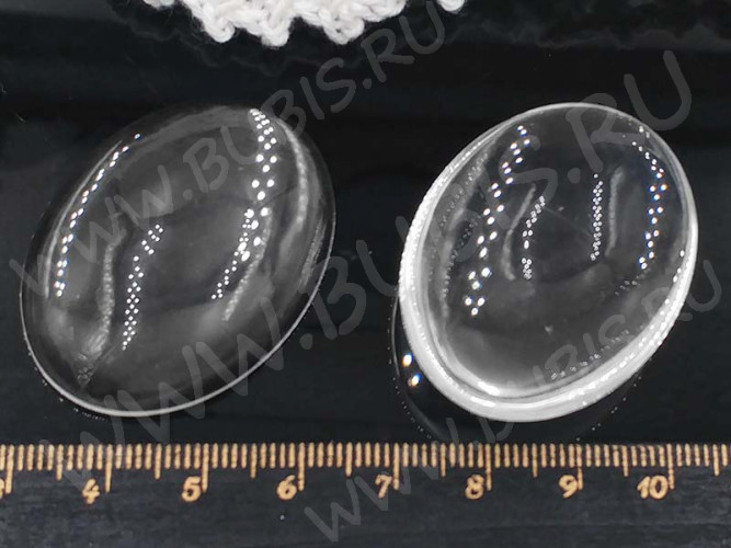 Кабошон стеклянный 43 Овал 40*30*7мм прозрачный (стекло)