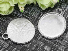 Подвеска-сеттинг Круг 17 с сеттингом 30мм 40*32,5*2,6мм серебристый (Brass)