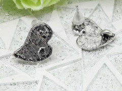 Пуссеты (&quot;гвоздики&quot;) №134 Сердечко 15*12,5*11,5мм античное серебро (литьё) (1 пара)