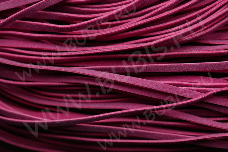Велюровый шнур 01 плоский 3*1мм т.фуксия (1м)
