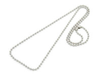 Шнур с замочком 60 Цепочка шариковая 2,4мм цвет платины (Хирургическая сталь)(90см)