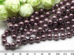 Бусина &quot;жемчуг&quot; 8мм стальная сиреневая (стекло) (10шт.)