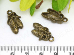 Подвеска Балетки 02 пуанты 19,5*11*4,5мм античная бронза (литьё)