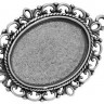 Купить Подвеска-сеттинг Овал 05 (сеттинг 25*18мм) 39,5*29*2мм античное серебро (литьё) с доставкой по России