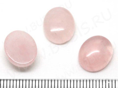 Кабошон каменный 045 Овал 12*10*5мм Розовый кварц (камни)