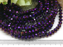 Бусина кристалл гранёный абакус 4,3*4*3,5мм фиолетовый с бензином непрозрачный (имитация Сваровски) (20шт.)